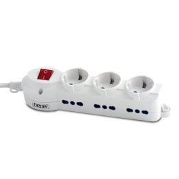 CIABATTA MULTIPRESA 9 POSTI (3 SCHUKO + 6 BIPASSO) C/INTERRUTTORE