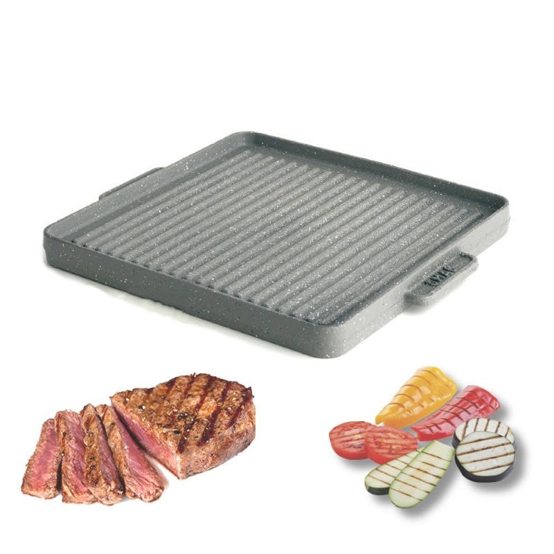 Piastra ghisa per fornellone cm 30x30 antiaderente pietra - Omac