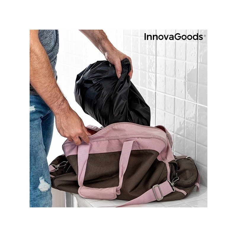 Tappeto poggiapiedi e borsa impermeabile per spogliatoio 2 in 1