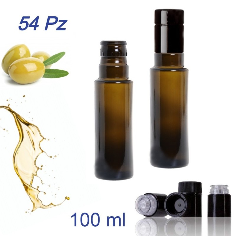 54 Pz Bottiglie per olio anti frode Dorica da 100 ml (10 cl) Verde antico