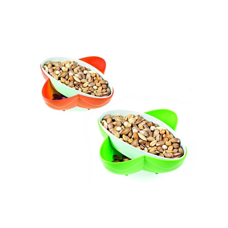 CIOTOLA SNACK PORTA PISTACCHI CON DOPPO CONTENITORE CM 20x20x7