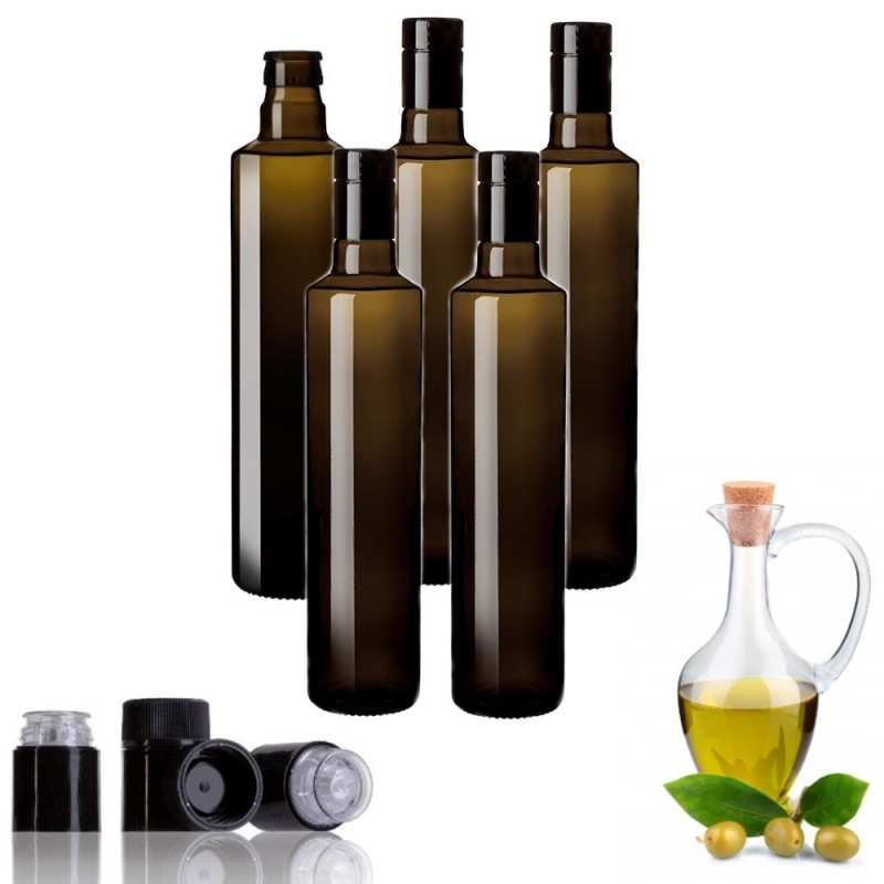 Bottiglie in vetro per olio con tappo antirabbocco da 250 ml