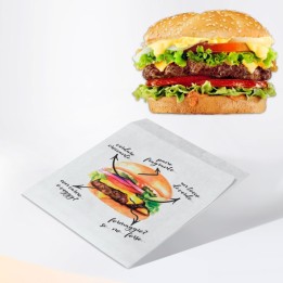 Sacchetto in carta per panino e hamburger 15x20 cm ideale per street food e asporto