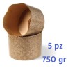 set 5 stampi per cottura panettone in carta da 750 gr