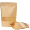 Sacchetto in carta con finestra e zip cm  9x14+3 - 6 Pz