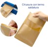 Sacchetto in carta con finestra e zip cm 18x26+4 - 2 Pz