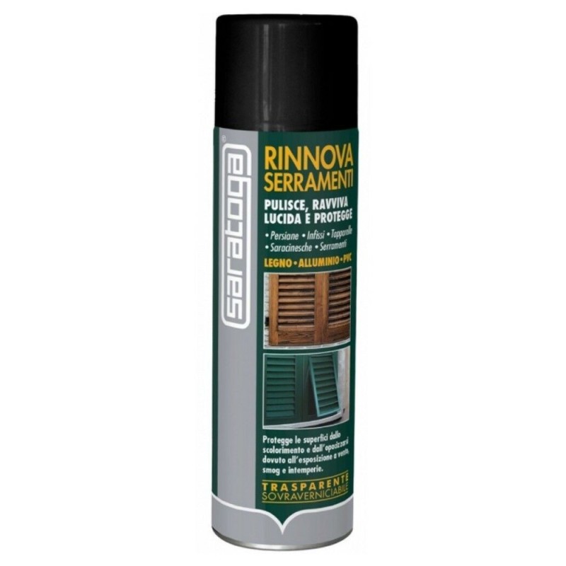 Bomboletta spray Saratoga Rinnova Serramenti da 500 ml per manutenzione infissi