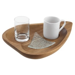 Set tazzina da caffe con vassoio in legno a cuore