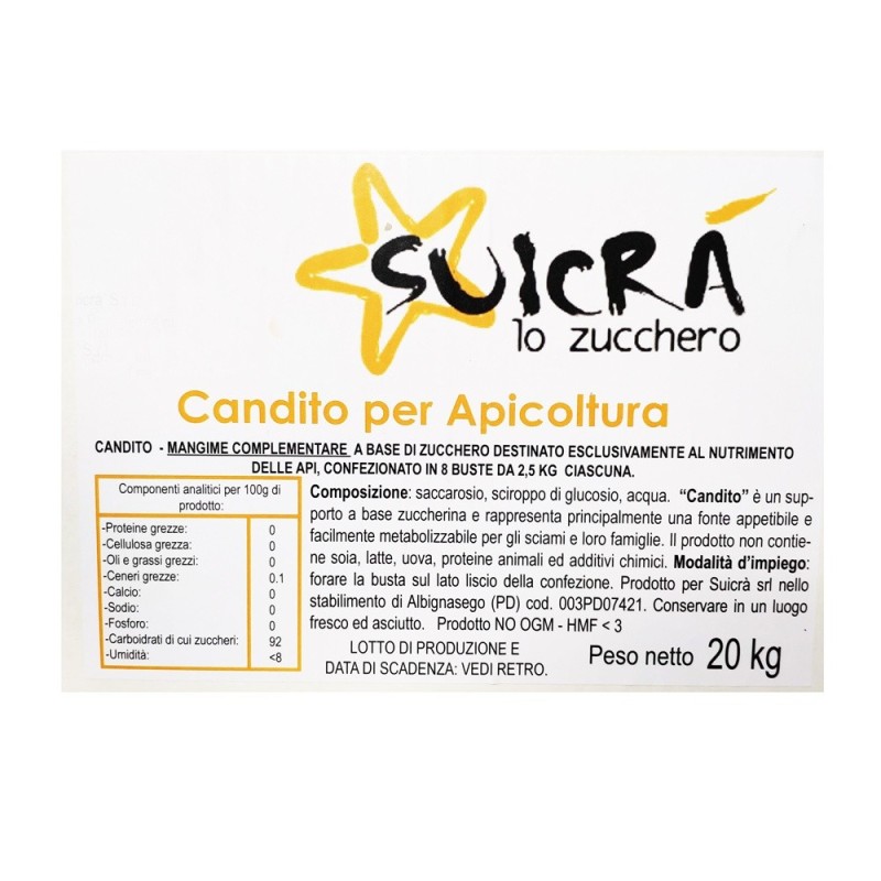 Scheda tecnica ricetta candito bianco suicra 2,5 kg