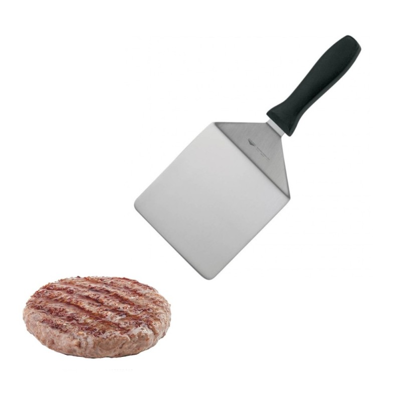 Spatola Paderno hamburger inox 19x13 manico nero