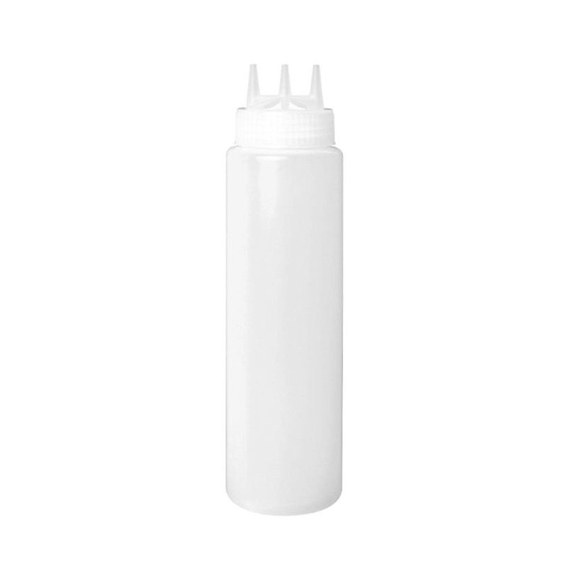 Bottiglia flacone dosatore 3 beccucci da 360 ml in plastica