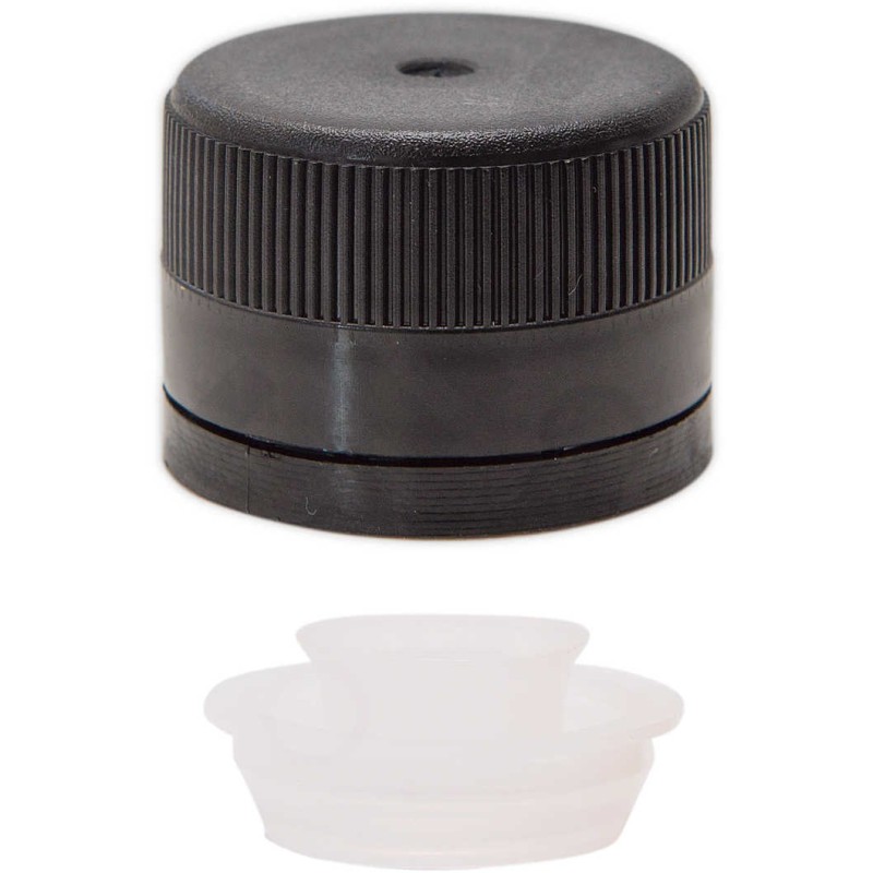 TAPPO A VITE IN PLASTICA CON SOTTOTAPPO 31,5x24 mm NERO