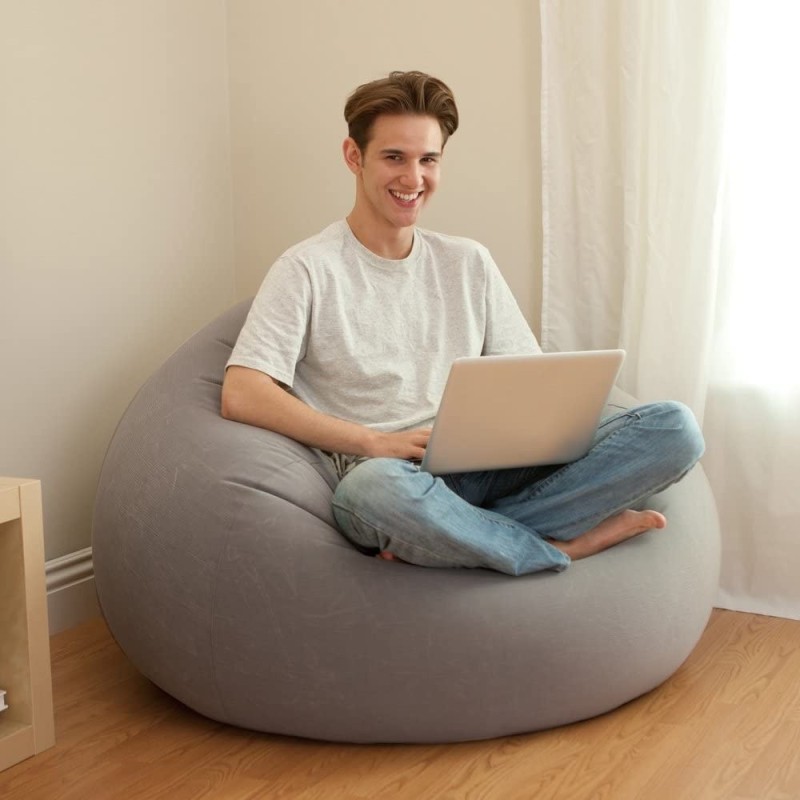 Poltrona gonfiabile ad aria per soggiorno colore Grigio - Intex