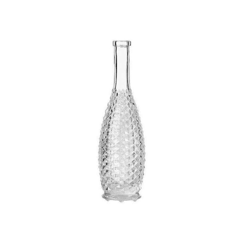 BOTTIGLIA VETRO GOCCIA DIAMANTATA 200 ml TRASPARENTE - 6 Pz