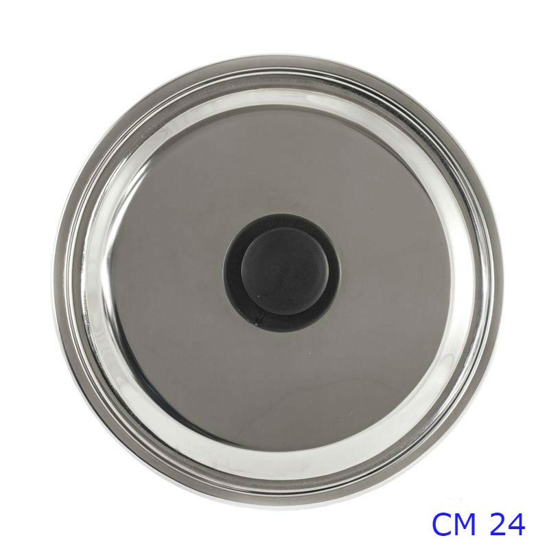 COPERCHIO INOX CM 24 CON POMELLO PLASTICA