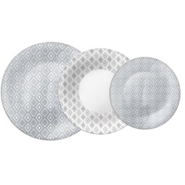 Servizio piatti Folk colore grigio da tavola Bormioli rocco