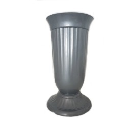 VASO PORTAFIORI CALICE C/BASE CM 16x29h SILVER