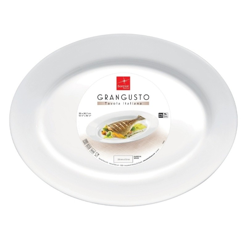Piatto ovale da portata per pesce - Bormioli rocco Gran gusto