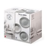 Set 18 piatti tavola in vetro temperato modello Folk grigio Bormioli Rocco