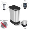 Caratteristiche pattumiera Rotho Paso duo 25 + 25 lt con pedale