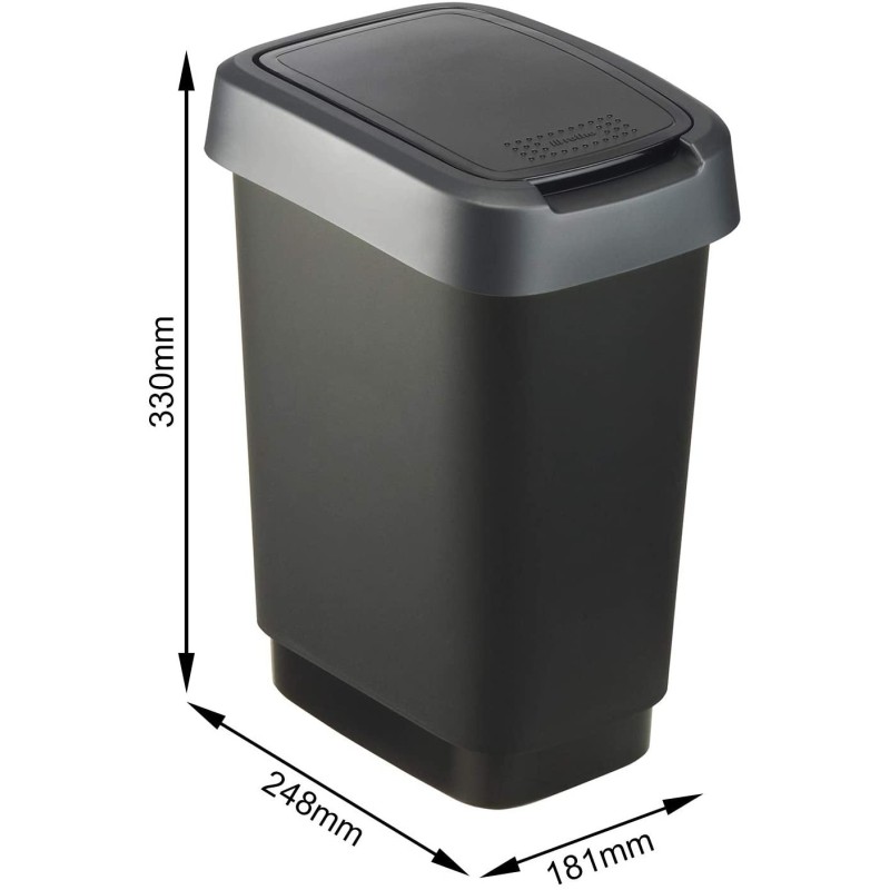 Dimensioni secchio twist 10 lt Rotho