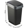 Dimensioni secchio twist 10 lt Rotho