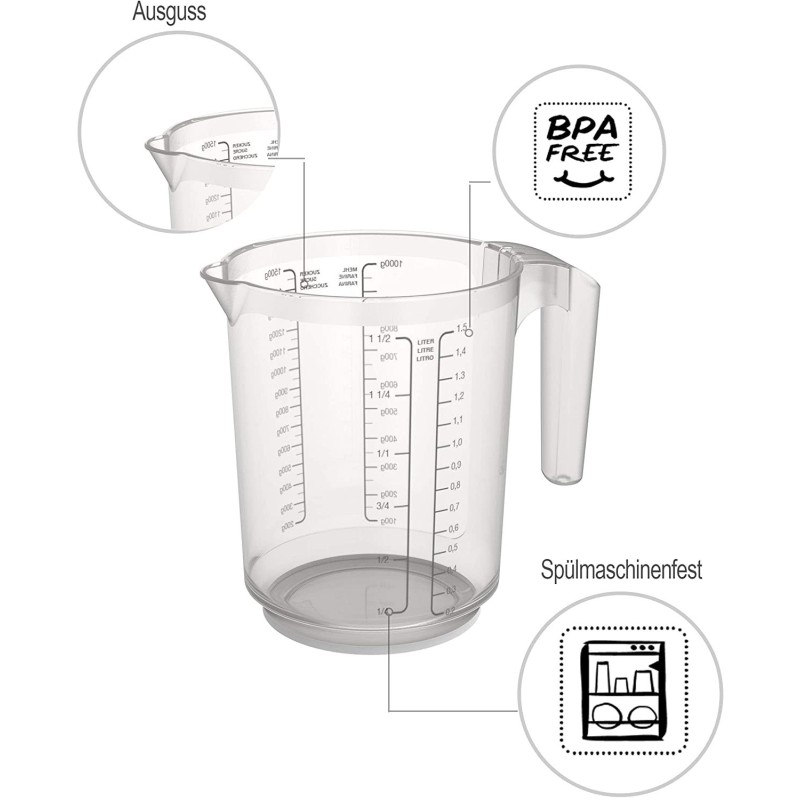 Caratteristiche caraffa cucina graduata trasparente