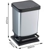 PATTUMIERA A PEDALE PASO Lt 20 COLORE SILVER ROTHO
