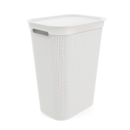 Cestone porta biancheria con coperchio Rotho Brisen 50 lt Bianco