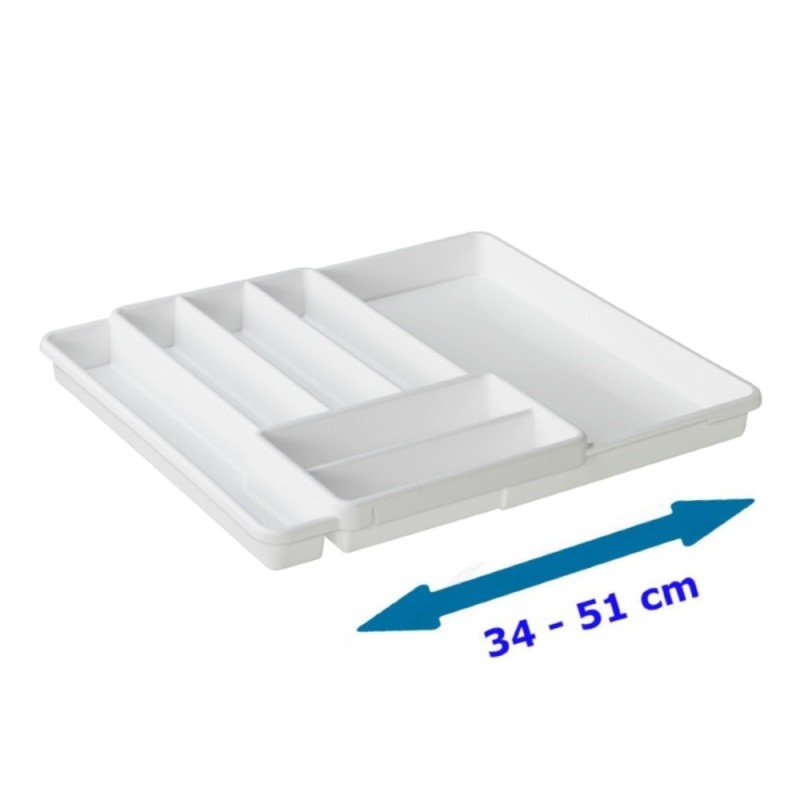 Porta posate allungabile per cassetti - colore bianco