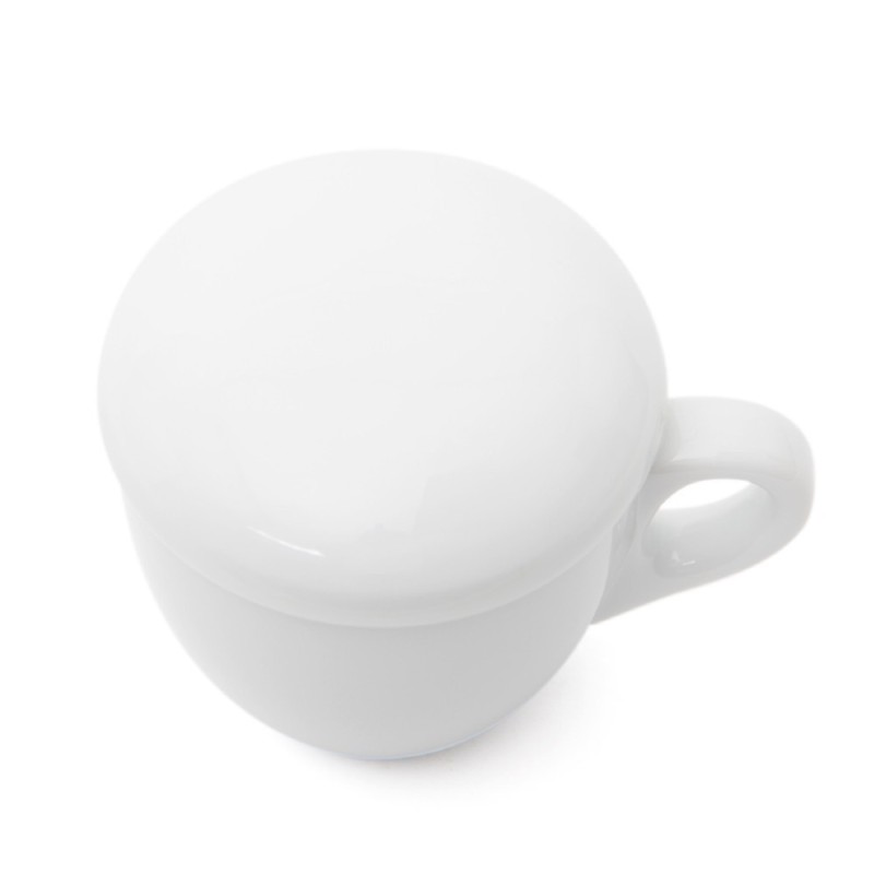 Copri tazza in porcellana bianca
