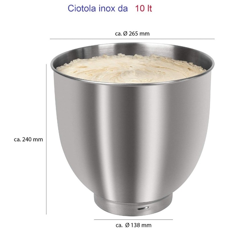 Impastatrice planetaria KM6036CB XXXL 10lt 1500W titan - Bomann