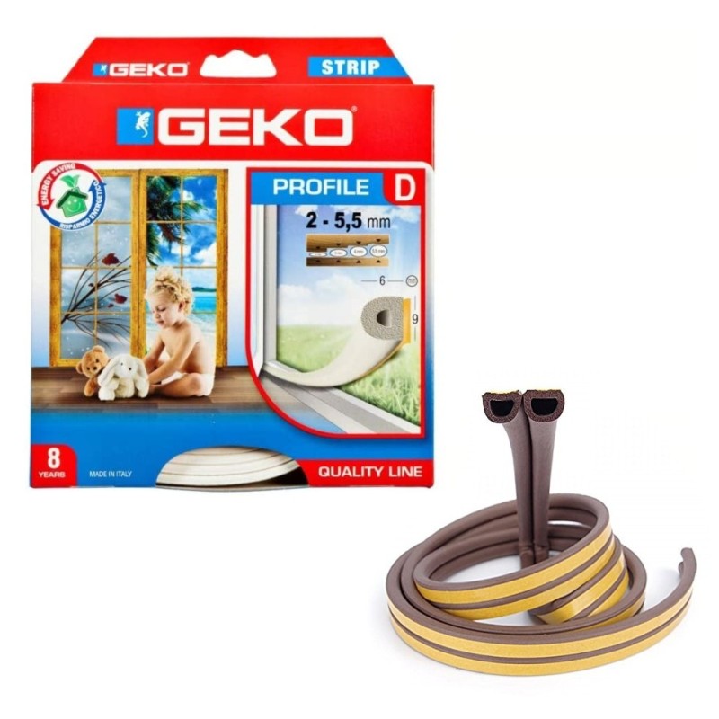 GUARNIZIONE PORTE E FINISTRE IN GOMMA D 2-5 mm 6 MT MARRONE