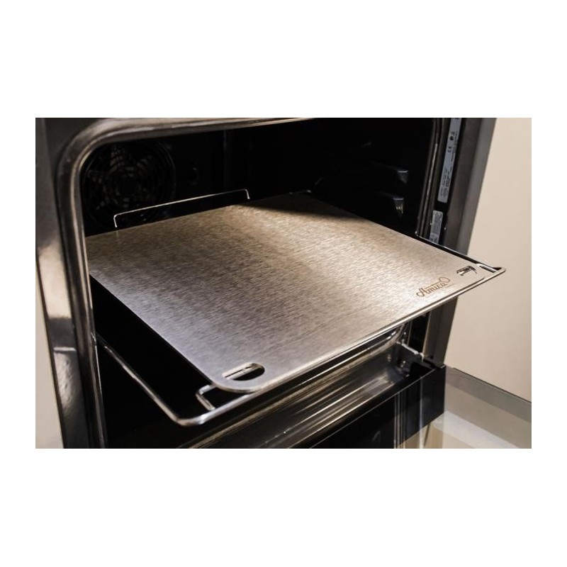 Piastra in acciaio inox per cottura pizza e pane