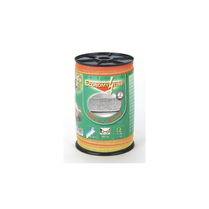 BANDA PER RECINTO ELETTRICO RECINZIONE ANIMALI 20 mm X 200 MT