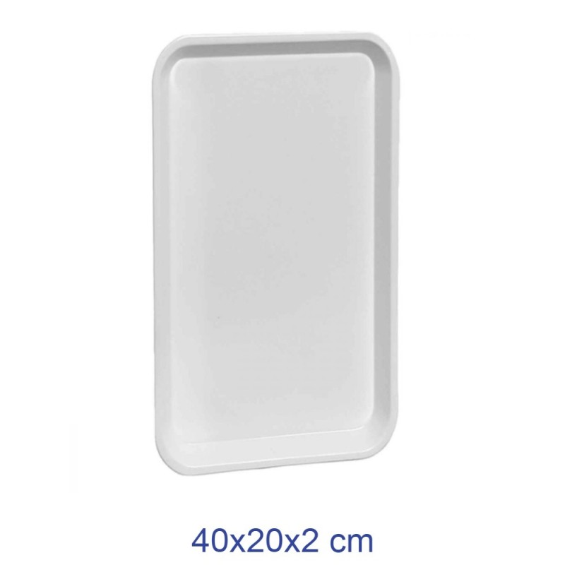 VASSOIO ESPOSIZIONE BIANCO CM 40x20x2 CON BORDINO