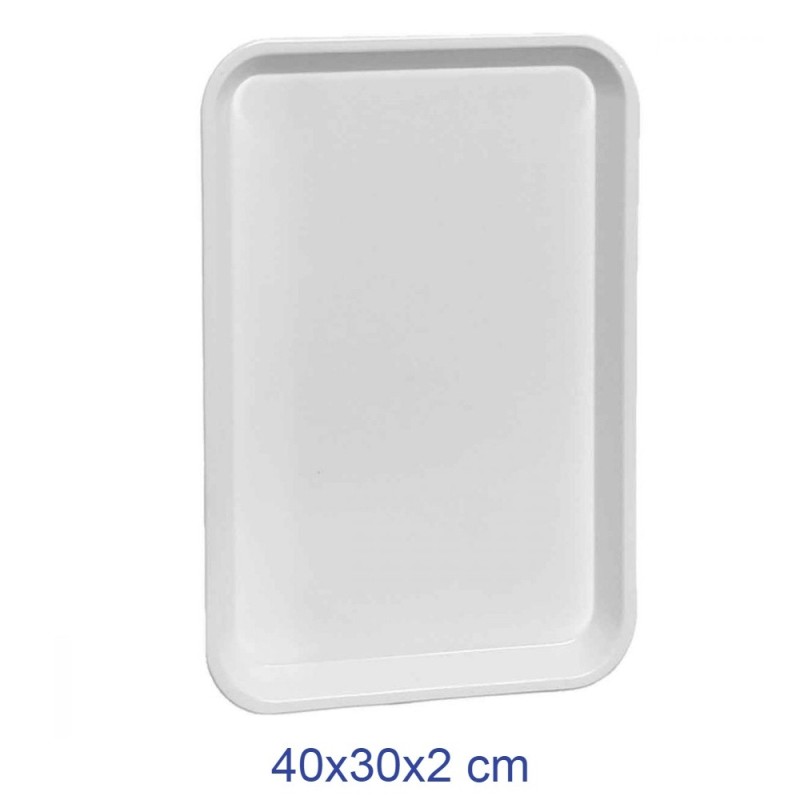 VASSOIO ESPOSIZIONE BIANCO CM 40x30x2 CON BORDINO