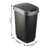 Pattumiera con coperchio basculante 25 lt TWIST ANTRACITE