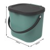 Dimensioni secchio pattumiera Albula 6 lt Rotho Verde