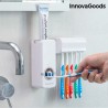 DISPENSER AUTOMATICO DI DENTIFRICIO CON PORTASPAZZOLINO A PARETE