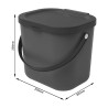 Dimensioni secchio pattumiera Albula 6 lt Rotho colore Antracite
