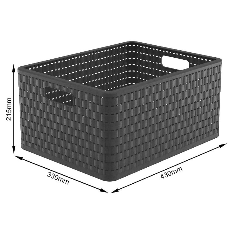 Dimensioni cesta Rotho Country da 28 lt Antracite