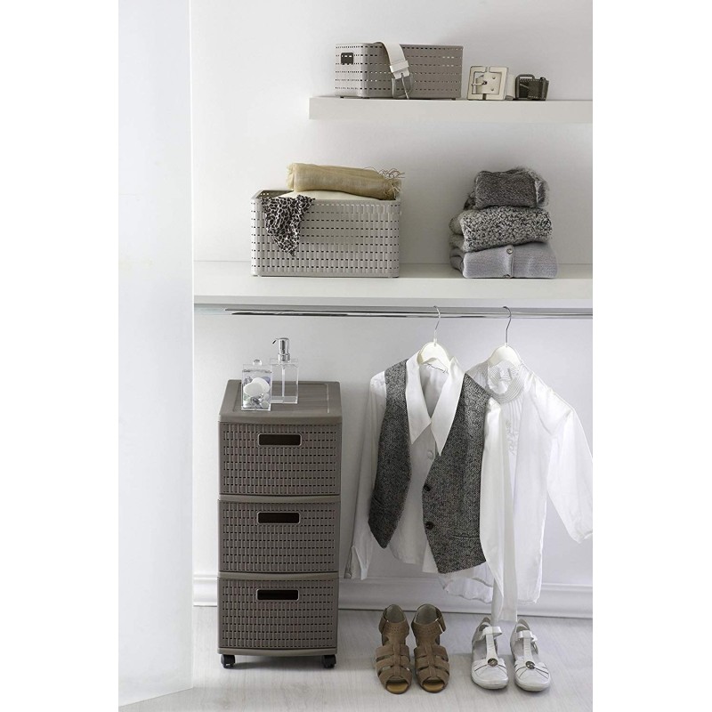 Cesta rettangolare COUNTRY 28 lt - Cappuccino