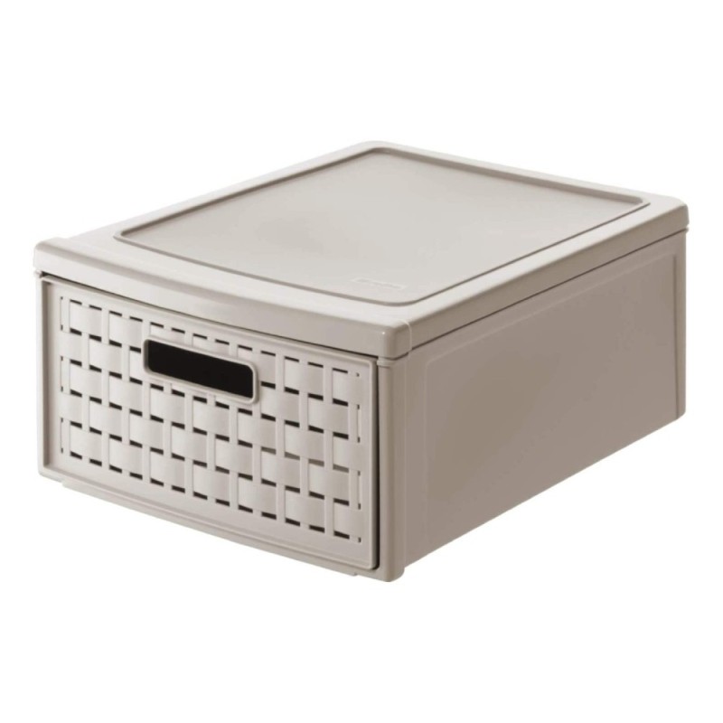 Cassettiera porta oggetti COUNTRY con 1 cassetto 8,3 lt - Cappuccino