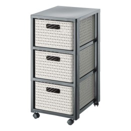Cassettiera a 3 ripiani Country colore cappuccino Rotho