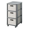 Cassettiera a 3 ripiani Country colore cappuccino Rotho