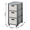 Dimensioni cassettiera Country Rotho 3 cassetti Cappuccino