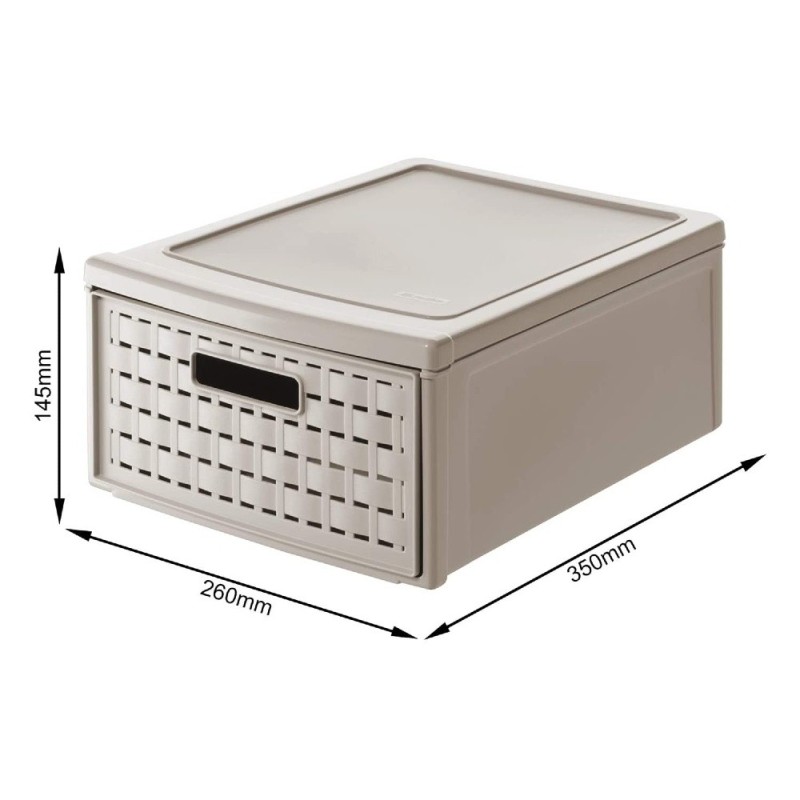 Cassettiera porta oggetti COUNTRY con 1 cassetto 8,3 lt - Cappuccino