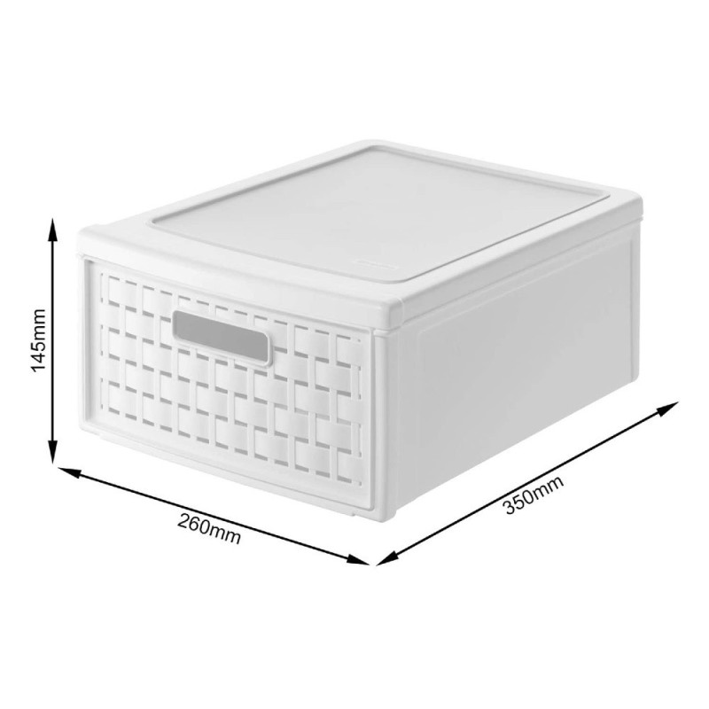 Cassettiera porta oggetti COUNTRY con 1 cassetto 8,3 lt - Bianco