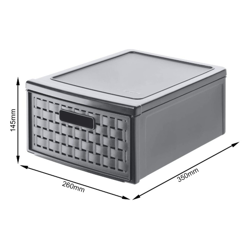 Cassettiera porta oggetti COUNTRY con 1 cassetto 8,3 lt - Antracite